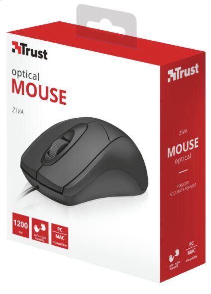 TRUST Mouse ottico Trust Ziva cablato nero